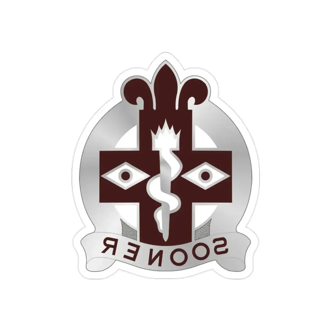 44 Evacuation Hospital (U.S. Army) REVERSE PRINT Transparent Die-Cut STICKER - The Sticker Space