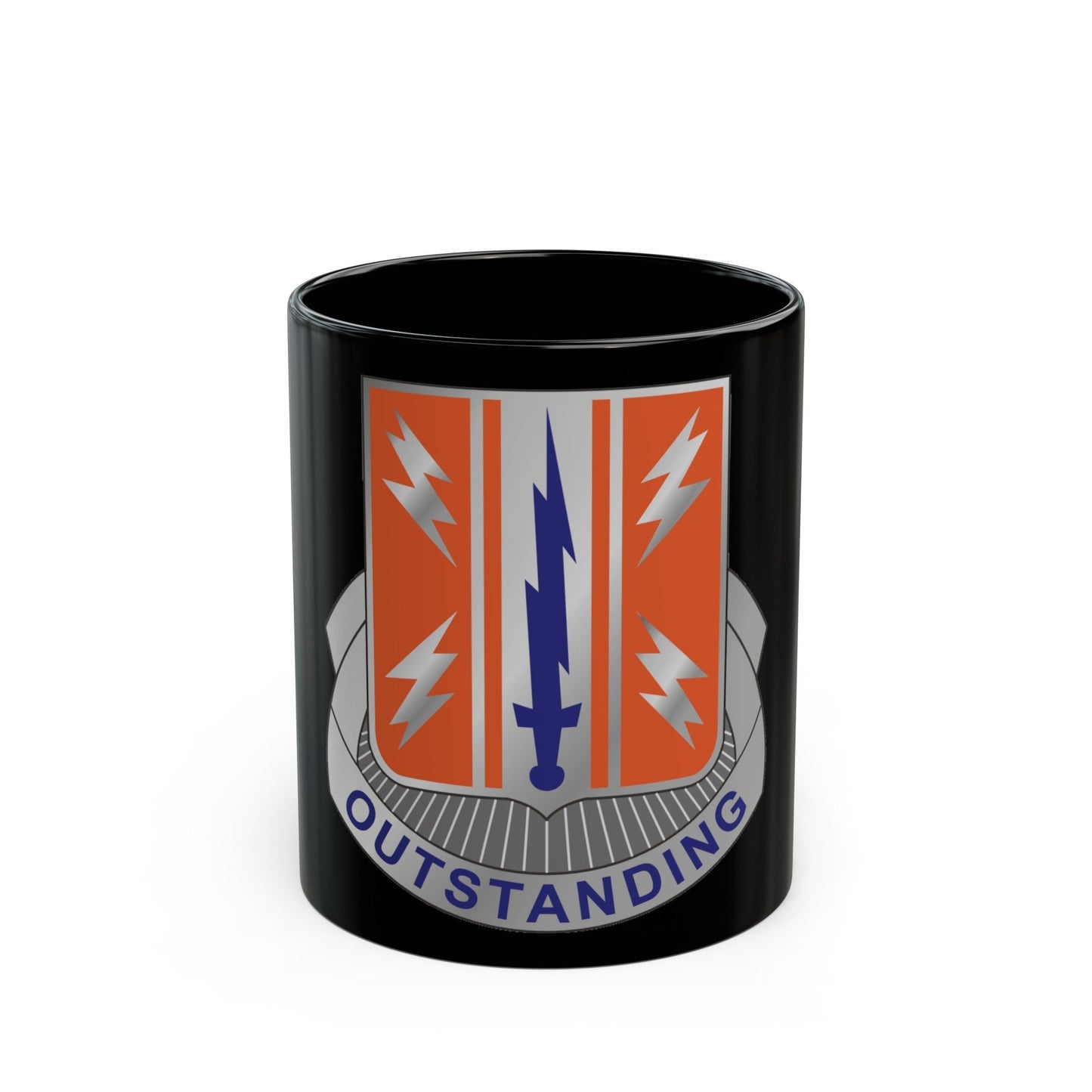 44 Signal Battalion (U.S. Army) Black Coffee Mug-11oz-The Sticker Space