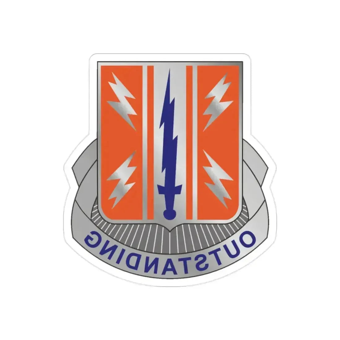 44 Signal Battalion (U.S. Army) REVERSE PRINT Transparent Die-Cut STICKER 2 Inch Die-Cut Transparent - The Sticker Space