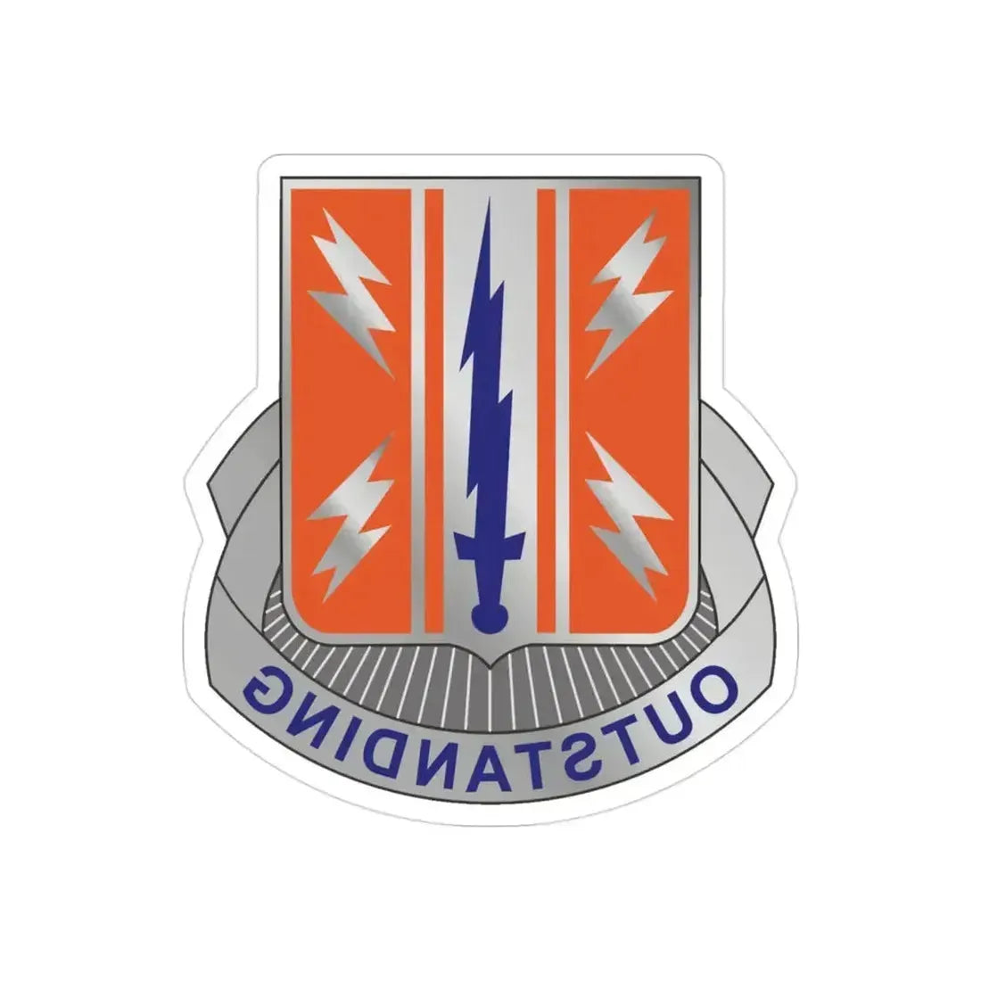 44 Signal Battalion (U.S. Army) REVERSE PRINT Transparent Die-Cut STICKER 3 Inch Die-Cut Transparent - The Sticker Space