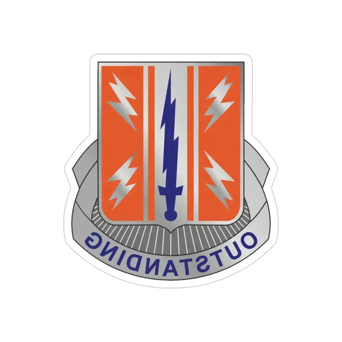 44 Signal Battalion (U.S. Army) REVERSE PRINT Transparent Die-Cut STICKER 4 Inch Die-Cut Transparent - The Sticker Space