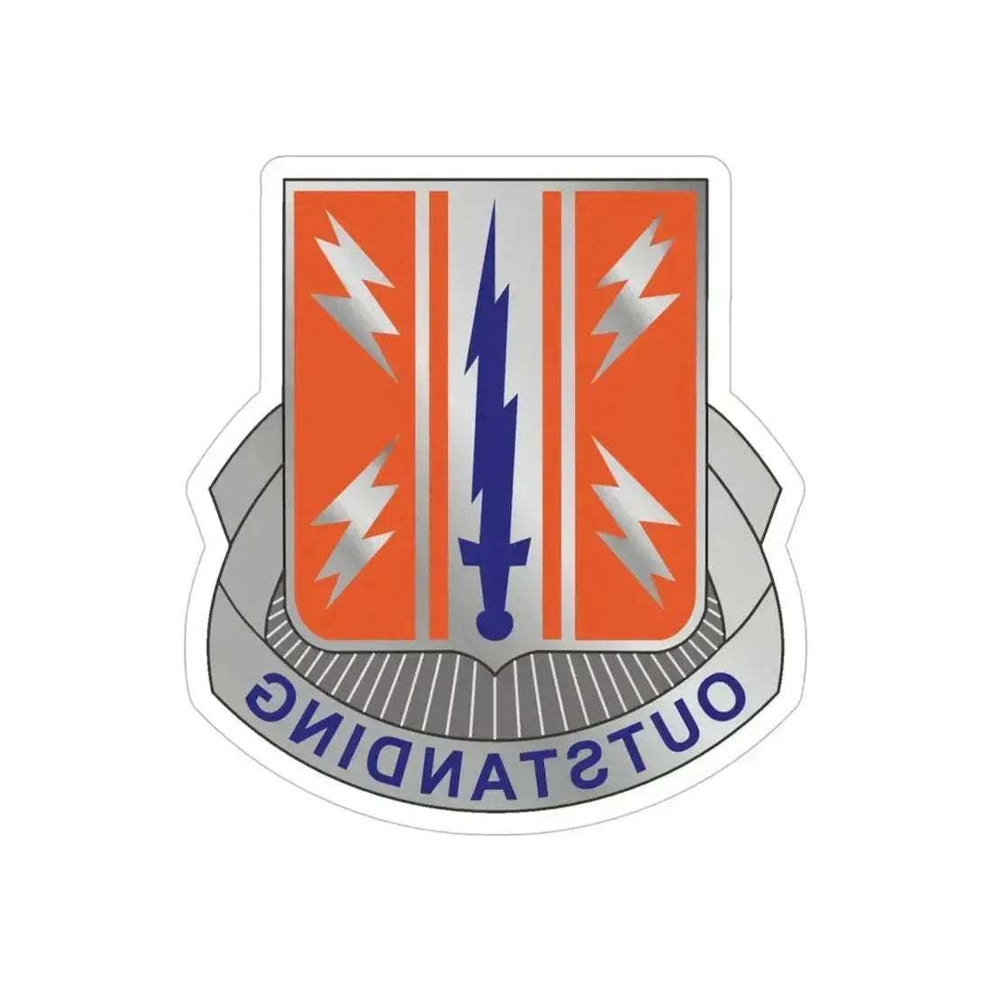 44 Signal Battalion (U.S. Army) REVERSE PRINT Transparent Die-Cut STICKER 5 Inch Die-Cut Transparent - The Sticker Space