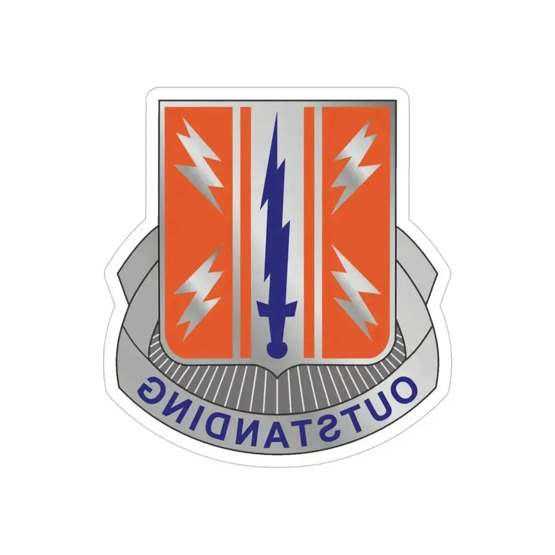 44 Signal Battalion (U.S. Army) REVERSE PRINT Transparent Die-Cut STICKER 6 Inch Die-Cut Transparent - The Sticker Space