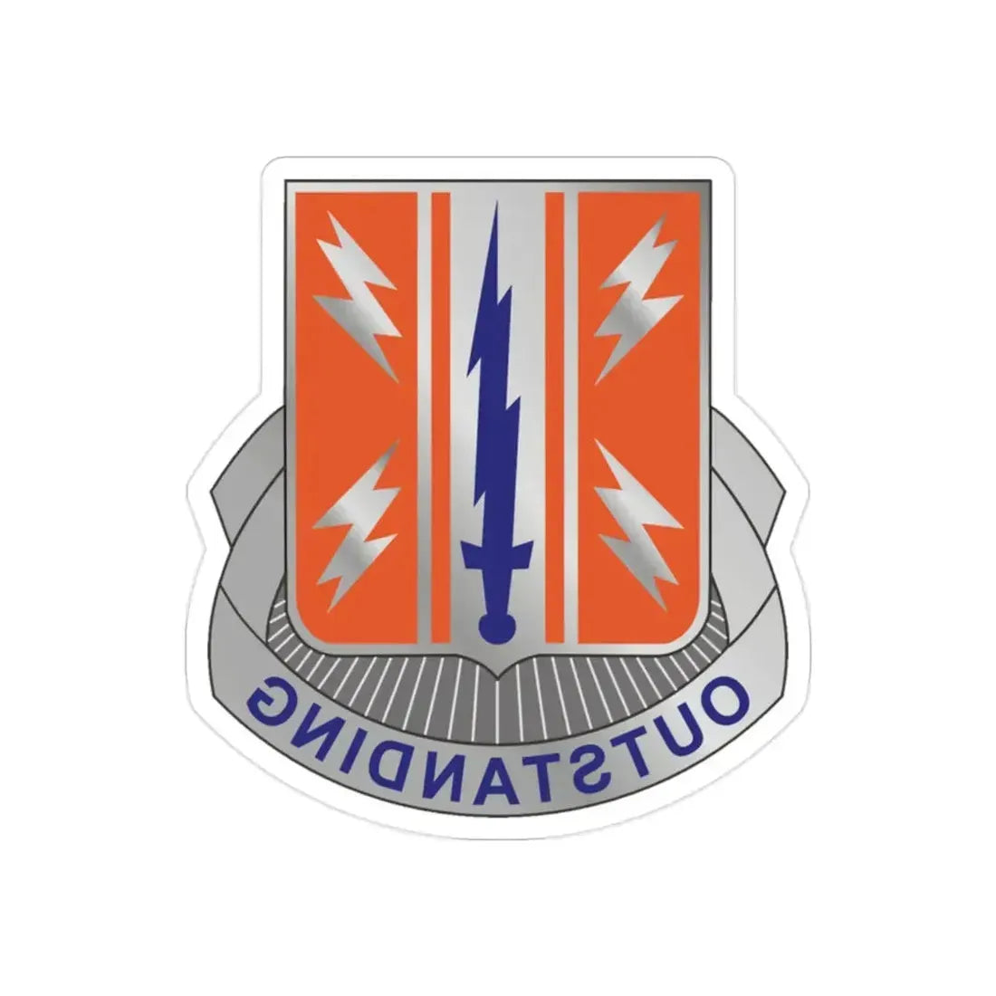 44 Signal Battalion (U.S. Army) REVERSE PRINT Transparent Die-Cut STICKER - The Sticker Space