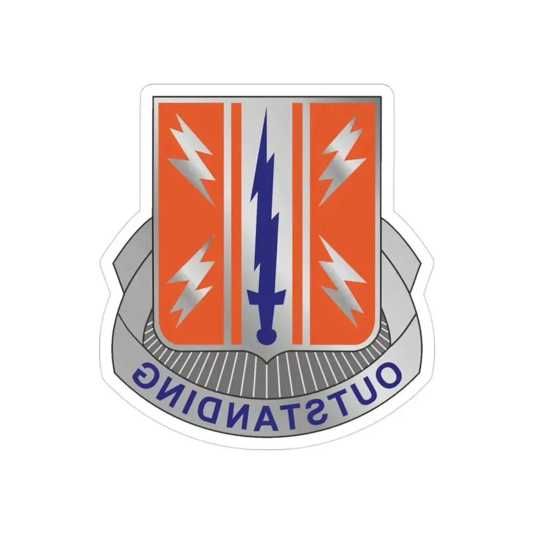 44 Signal Battalion (U.S. Army) REVERSE PRINT Transparent Die-Cut STICKER - The Sticker Space