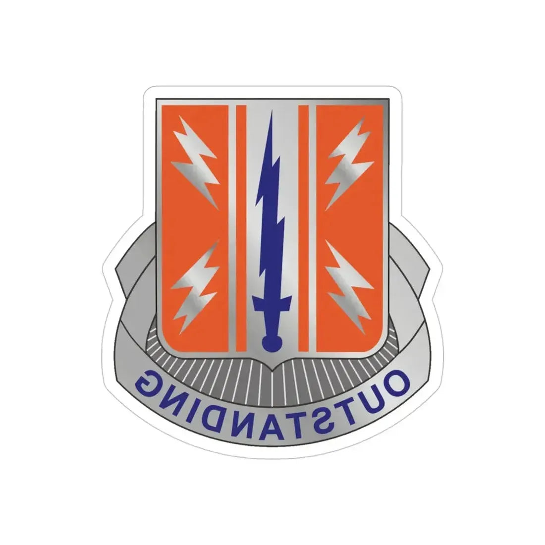 44 Signal Battalion (U.S. Army) REVERSE PRINT Transparent Die-Cut STICKER - The Sticker Space