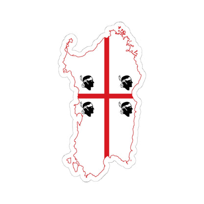 Flag map of Sardinia (Italy) STICKER Vinyl Kiss-Cut Decal