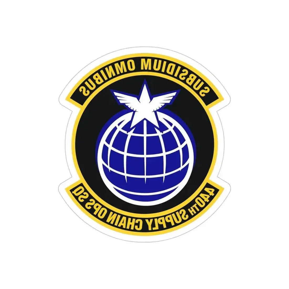 440th Supply Chain Operations Squadron (U.S. Air Force) REVERSE PRINT Transparent Die-Cut STICKER 5 Inch Die-Cut Transparent - The Sticker Space