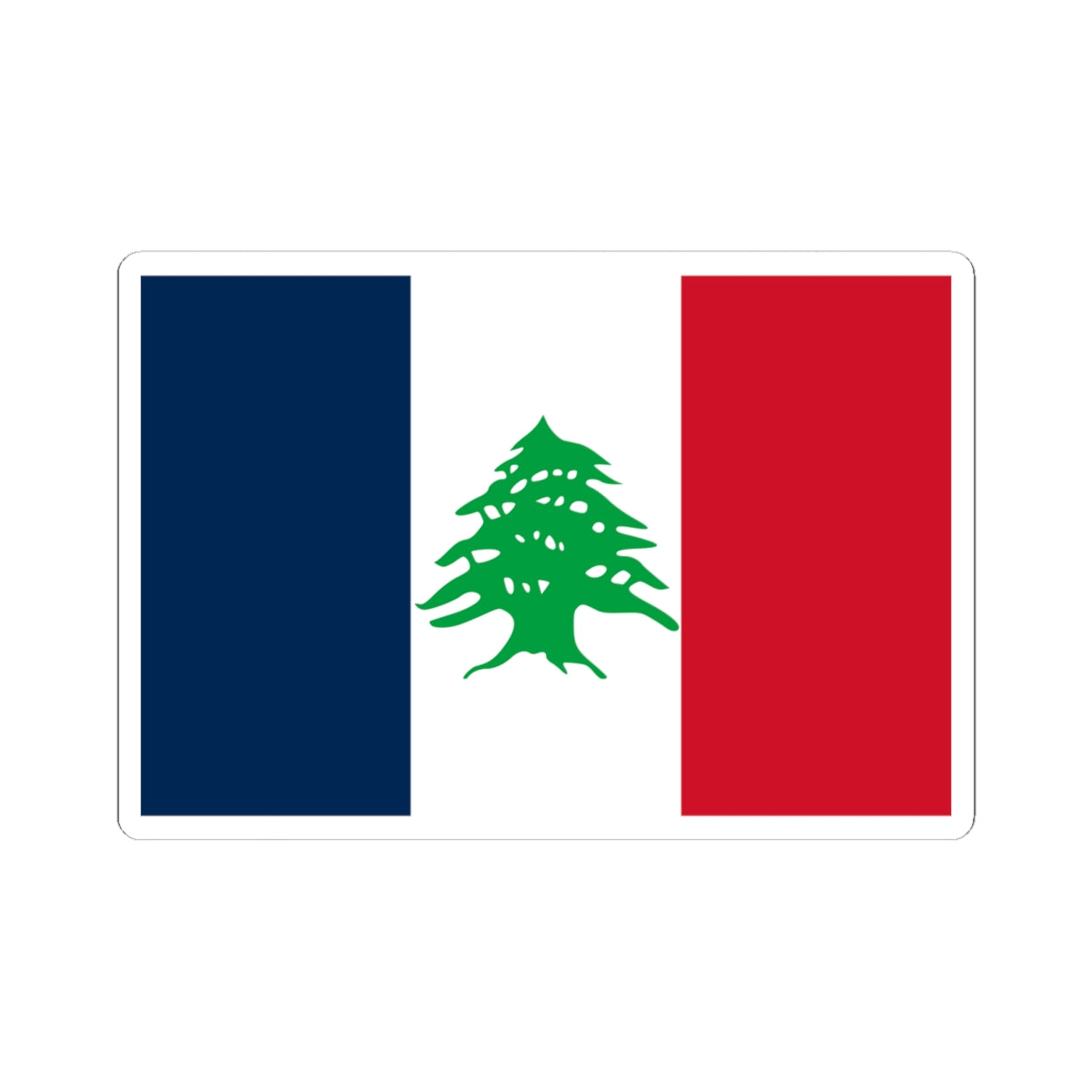 Flag of Lebanon during French Mandate 1920-1943 (Lebanon) STICKER Vinyl Kiss-Cut Decal