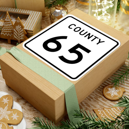 County 65 square (Minnesota) (Road Sign) STICKER Vinyl Kiss-Cut Decal