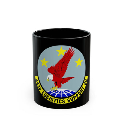 442d Logistics Support Squadron (U.S. Air Force) Black Coffee Mug-11oz-The Sticker Space