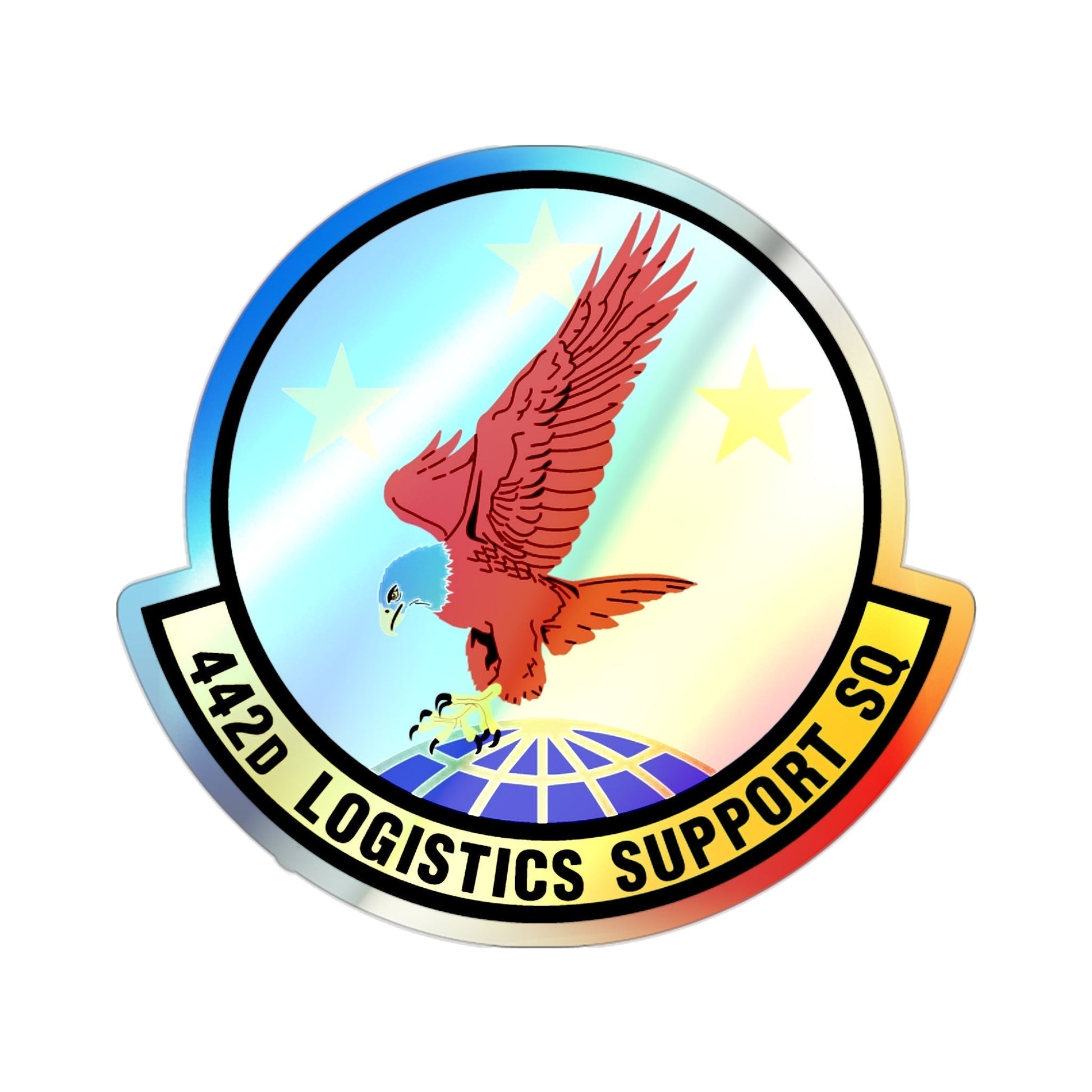 442d Logistics Support Squadron (U.S. Air Force) Holographic STICKER Die-Cut Vinyl Decal-2 Inch-The Sticker Space