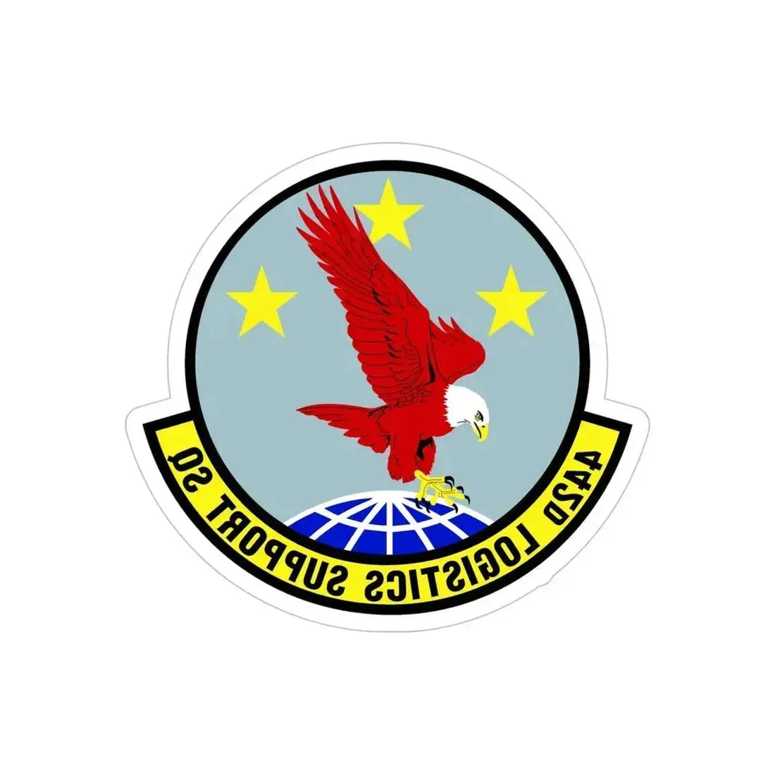 442d Logistics Support Squadron (U.S. Air Force) REVERSE PRINT Transparent Die-Cut STICKER 5 Inch Die-Cut Transparent - The Sticker Space