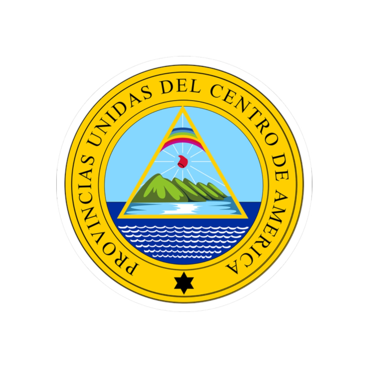 Coat of arms of the United Provinces of Central America - STICKER Vinyl Kiss-Cut Decal