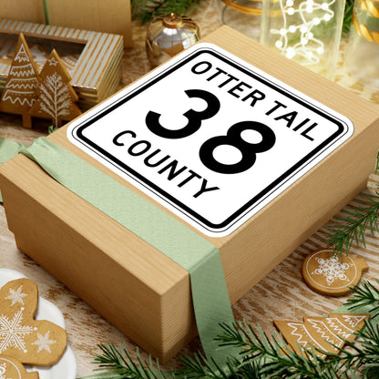 Otter Tail County Route 38 MN (Minnesota) (Road Sign) STICKER Vinyl Kiss-Cut Decal