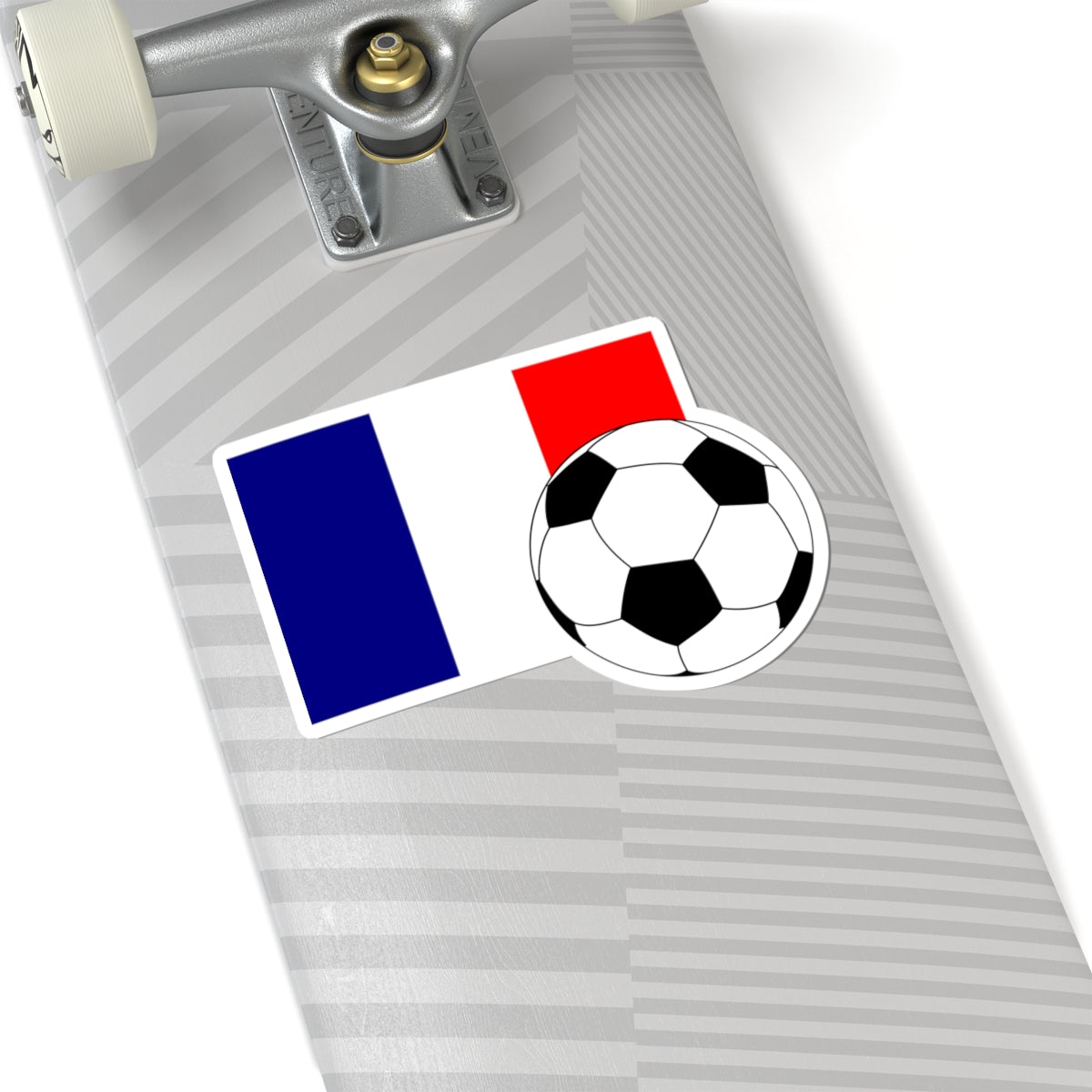 Flag of France with football (France) STICKER Vinyl Kiss-Cut Decal