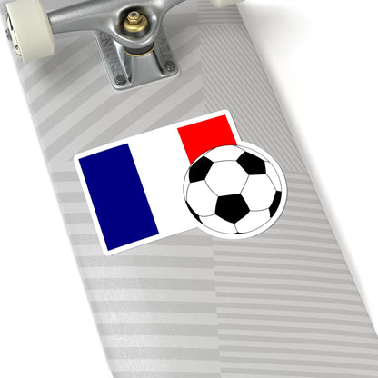 Flag of France with football (France) STICKER Vinyl Kiss-Cut Decal