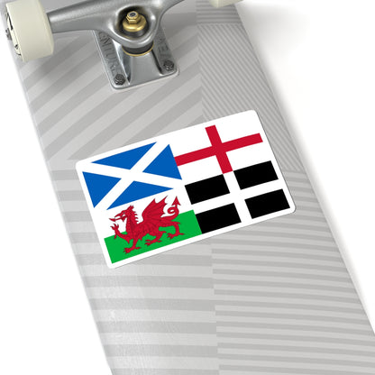 Flags of Scotland England Wales and Cornwall (England) STICKER Vinyl Kiss-Cut Decal