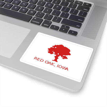 Flag of Red Oak, Iowa - STICKER Vinyl Kiss-Cut Decal