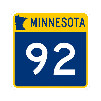 MN-92 (Minnesota) (Road Sign) STICKER Vinyl Kiss-Cut Decal