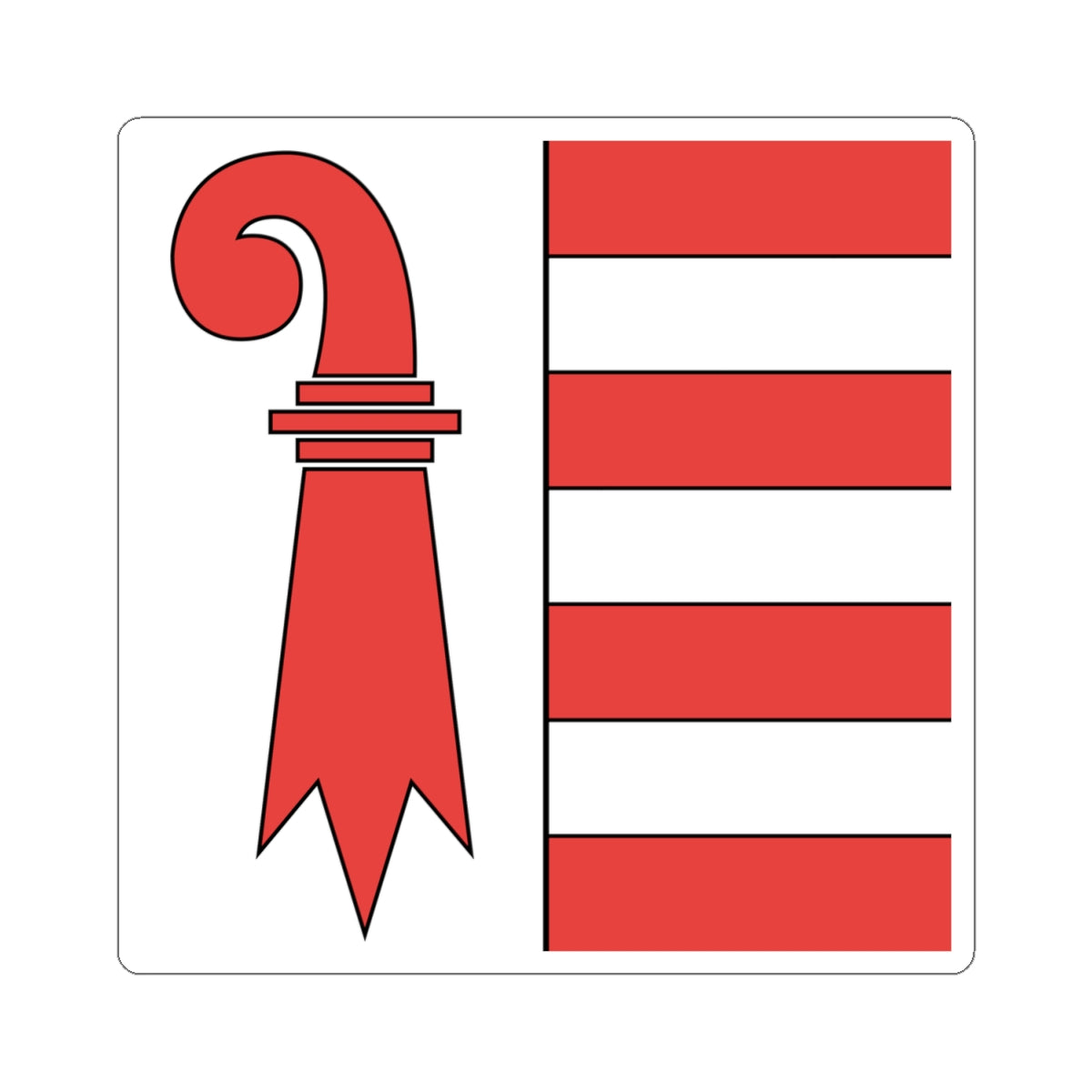 Flag of Canton of Jura (Switzerland) STICKER Vinyl Kiss-Cut Decal