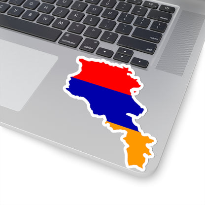 Flag map of Armenia new (Armenia) STICKER Vinyl Kiss-Cut Decal