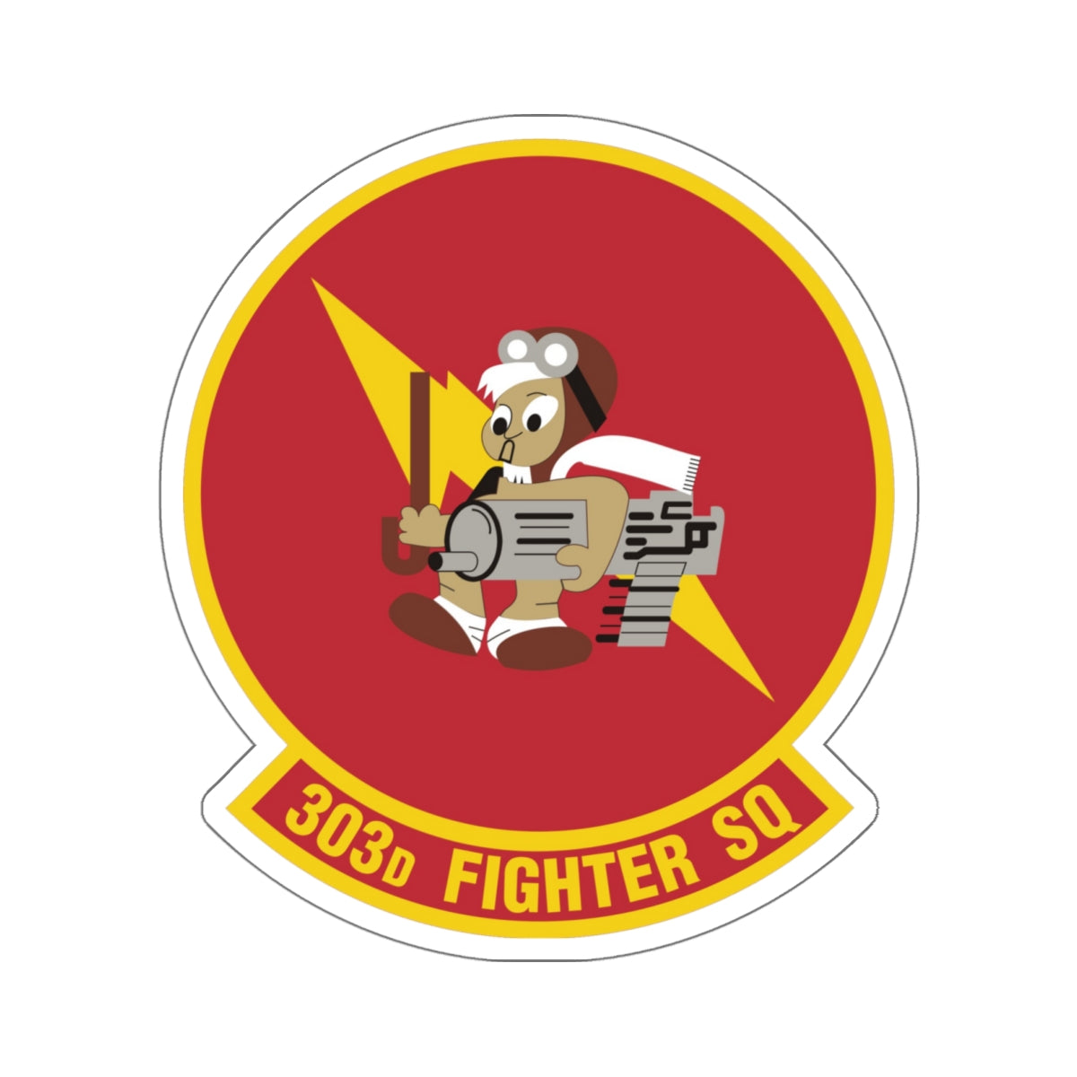 303d Fighter Squadron (U.S. Air Force) STICKER Vinyl Kiss-Cut Decal-6 Inch-White-The Sticker Space