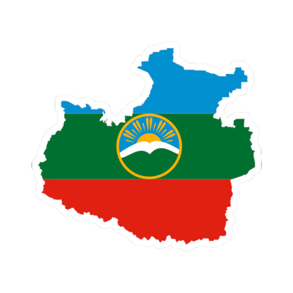 Flag-map of Karachay-Cherkess (Russia) STICKER Vinyl Kiss-Cut Decal