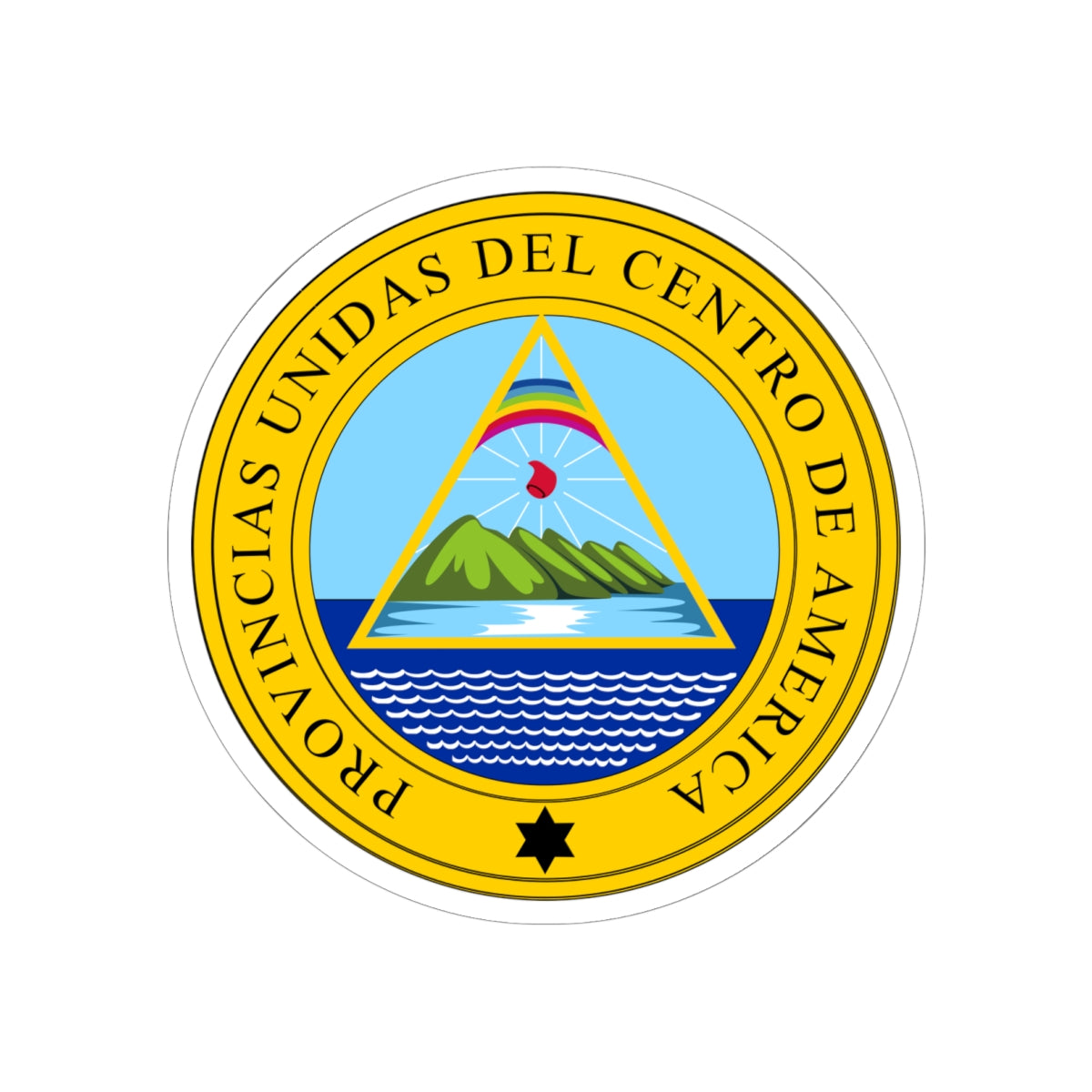 Coat of arms of the United Provinces of Central America - STICKER Vinyl Kiss-Cut Decal