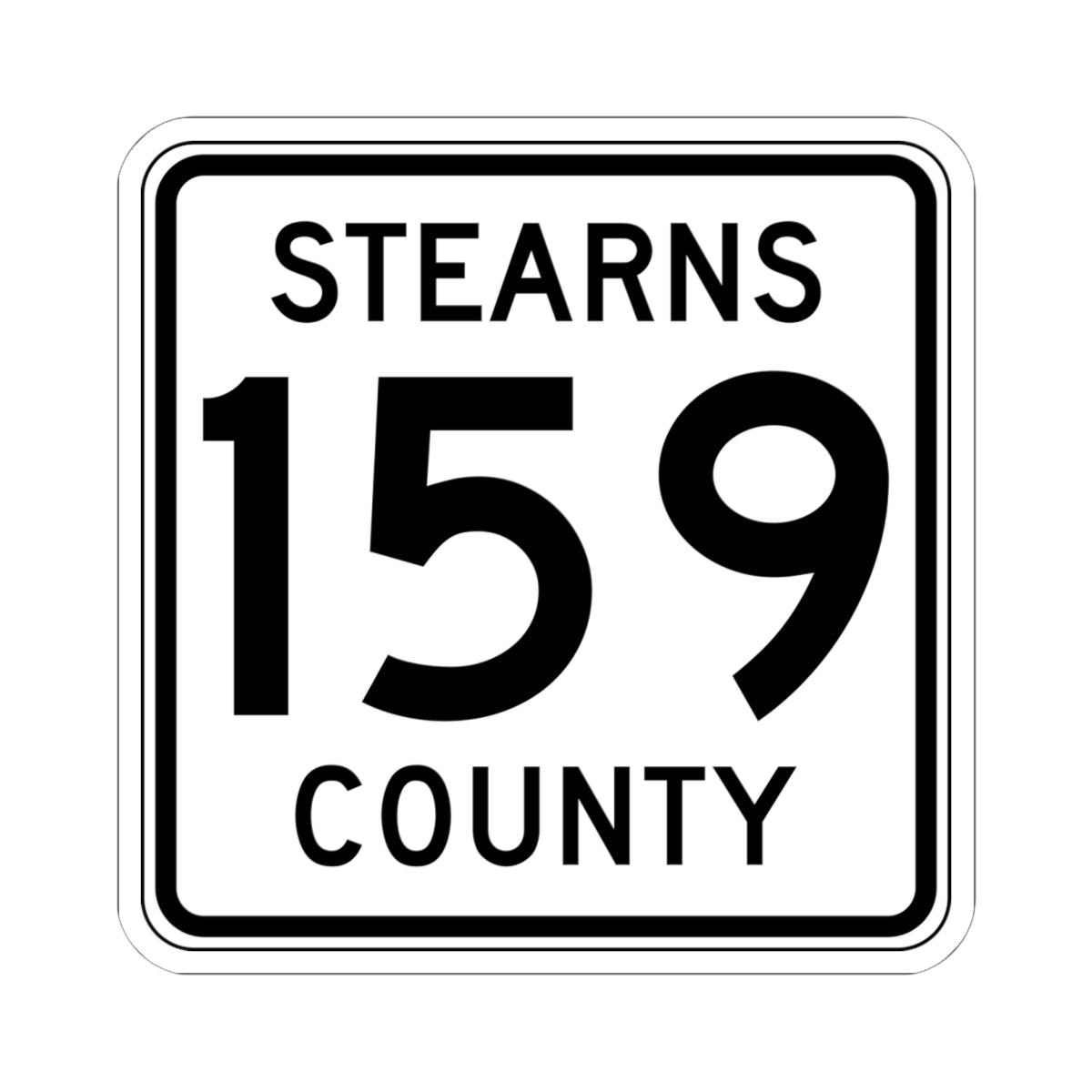 Stearns County Route 159 (Minnesota) (Road Sign) STICKER Vinyl Kiss-Cut Decal