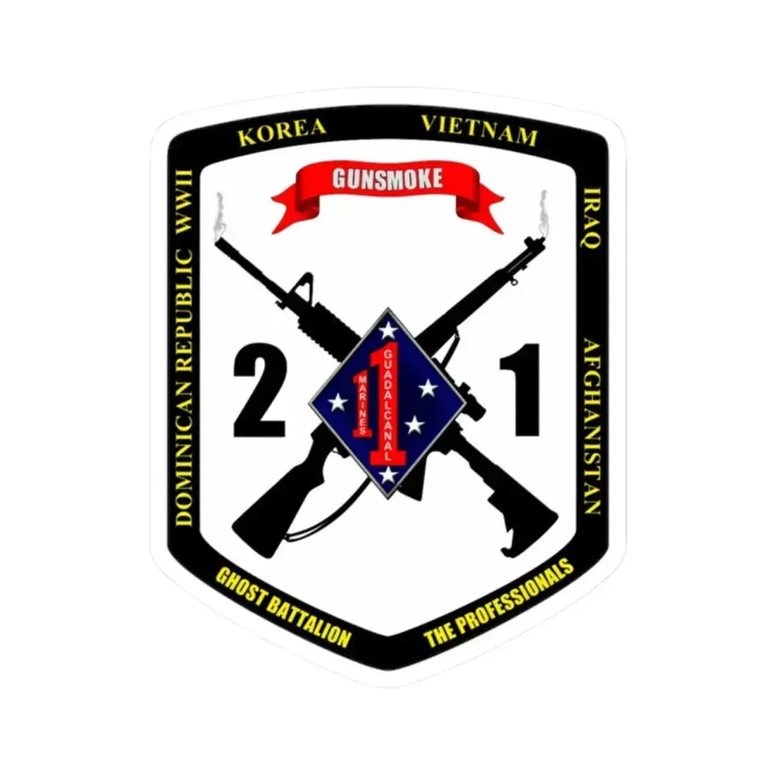 44593 (USMC) STICKER Vinyl Kiss-Cut Decal 2 Inch White - The Sticker Space