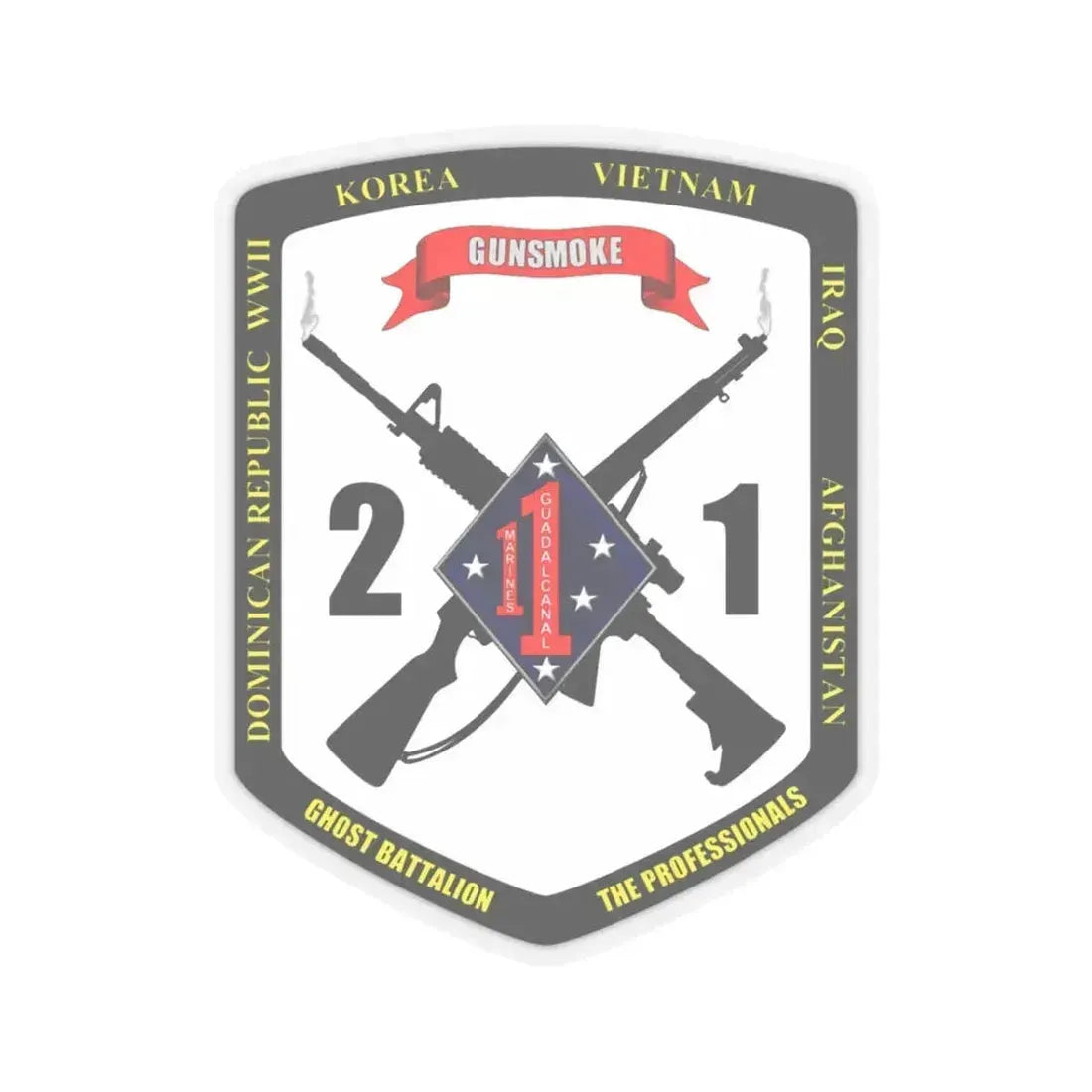 44593 (USMC) STICKER Vinyl Kiss-Cut Decal 3 Inch Transparent - The Sticker Space