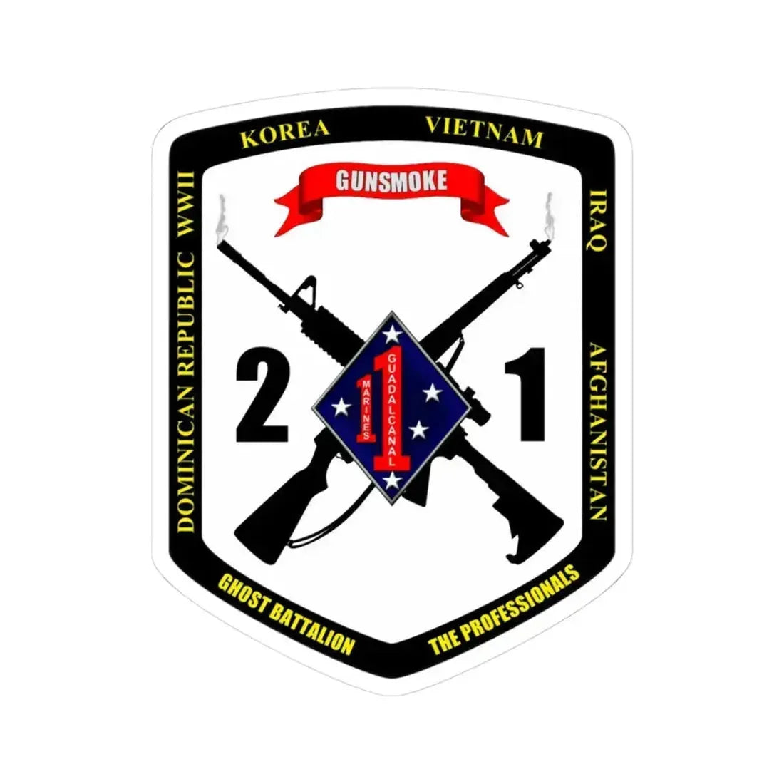 44593 (USMC) STICKER Vinyl Kiss-Cut Decal 3 Inch White - The Sticker Space