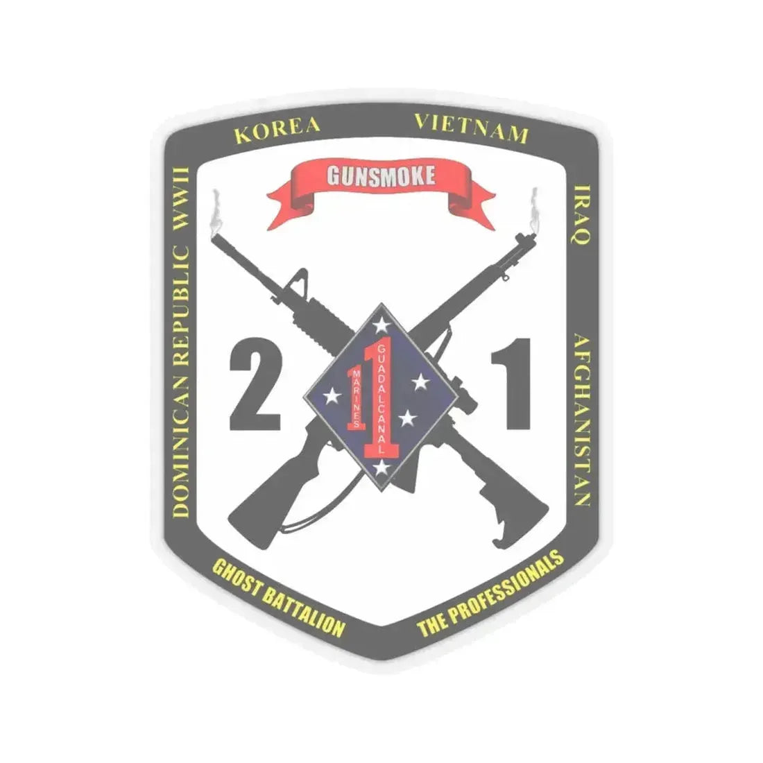 44593 (USMC) STICKER Vinyl Kiss-Cut Decal 4 Inch Transparent - The Sticker Space