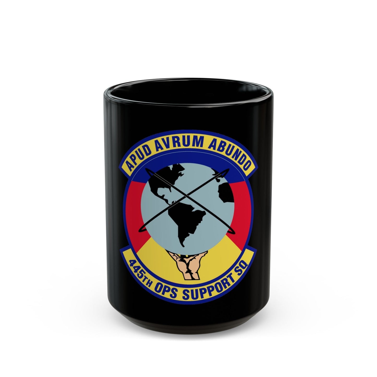 445th Operations Support Squadron (U.S. Air Force) Black Coffee Mug-15oz-The Sticker Space