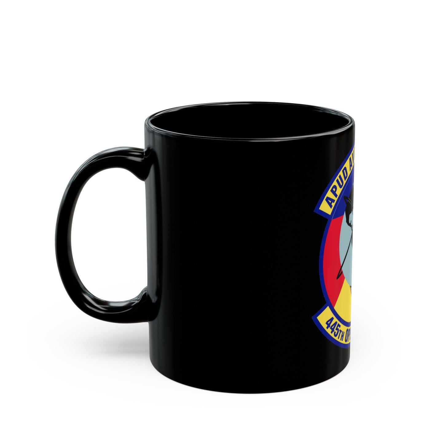 445th Operations Support Squadron (U.S. Air Force) Black Coffee Mug-The Sticker Space