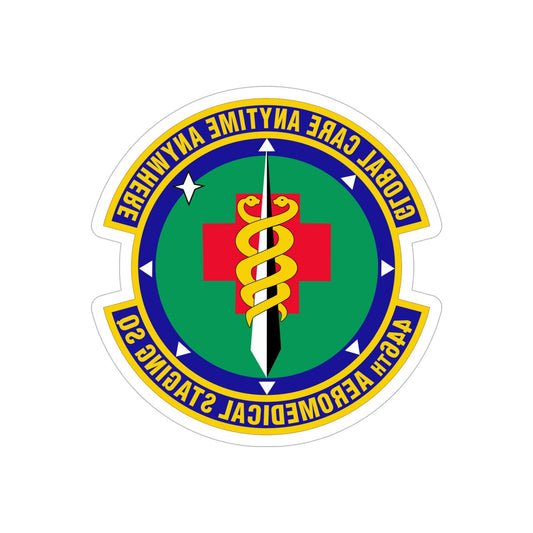 446 Aeromedical Staging Squadron AFRC (U.S. Air Force) REVERSE PRINT Transparent STICKER-6" × 6"-The Sticker Space