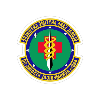 446 Aeromedical Staging Squadron AFRC (U.S. Air Force) REVERSE PRINT Transparent Die-Cut STICKER 4 Inch Die-Cut Transparent - The Sticker Space