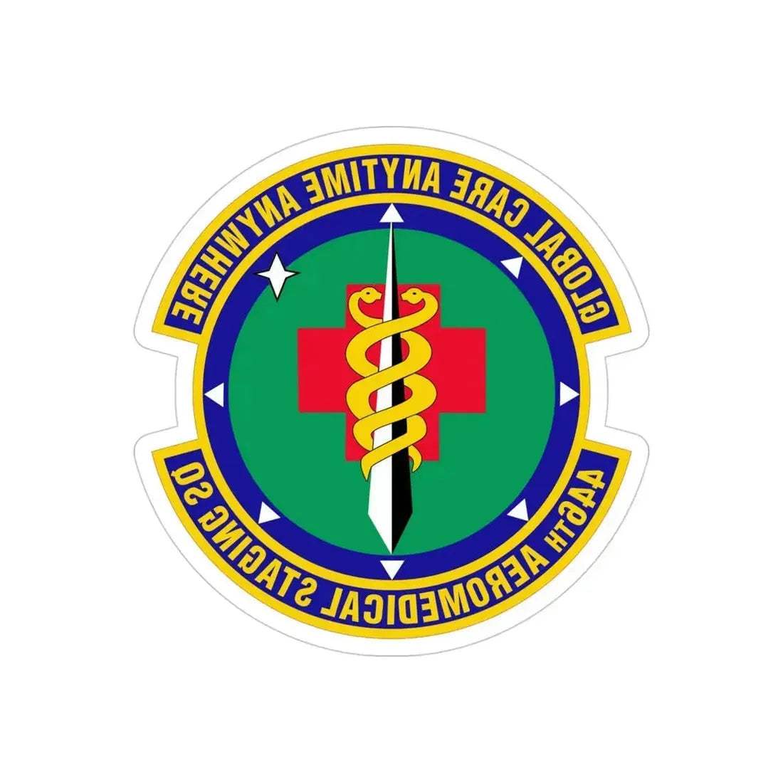 446 Aeromedical Staging Squadron AFRC (U.S. Air Force) REVERSE PRINT Transparent Die-Cut STICKER - The Sticker Space