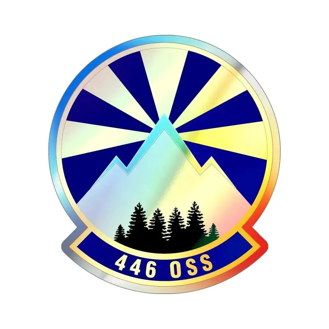 446 Operations Support Squadron (U.S. Air Force) Holographic STICKER Die-Cut Vinyl Decal 5 Inch Holographic - The Sticker Space