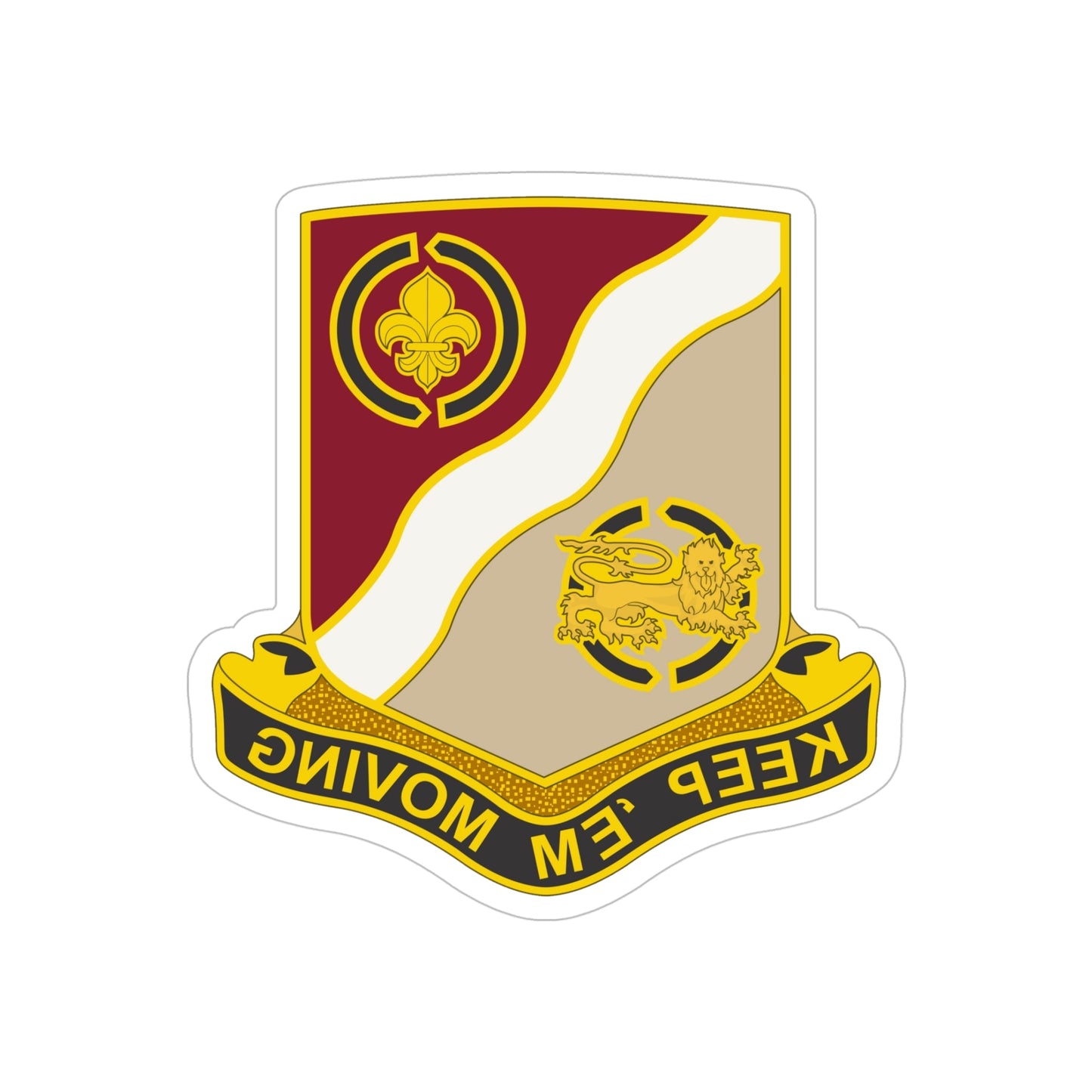 446 Transportation Battalion (U.S. Army) REVERSE PRINT Transparent STICKER-5" × 5"-The Sticker Space