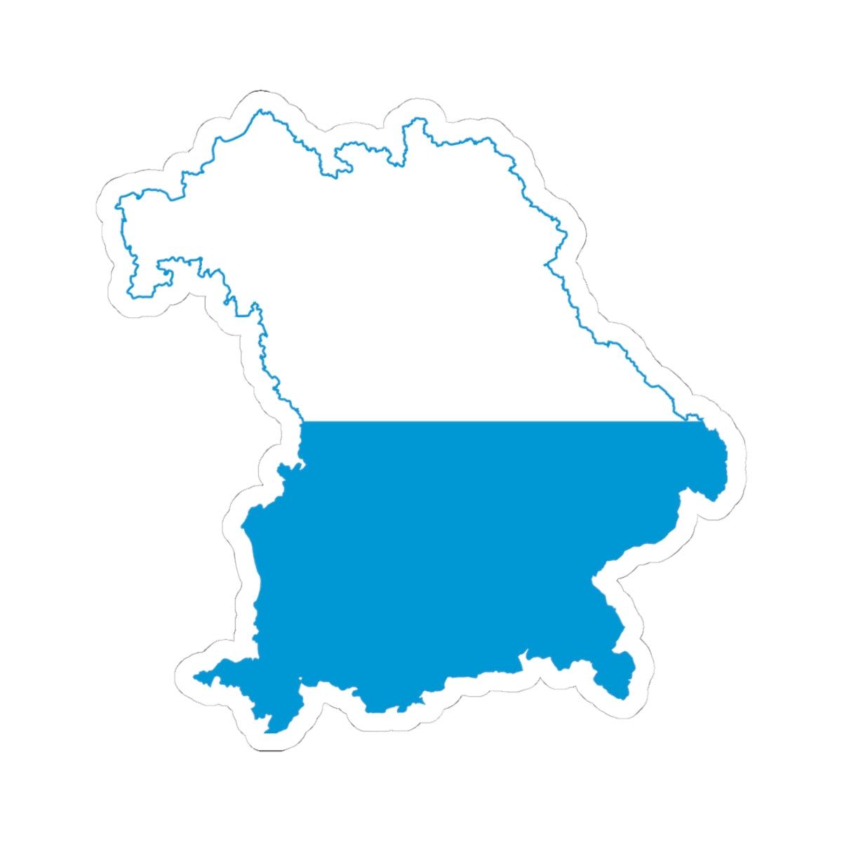 Flag map of Bavaria striped (Germany) STICKER Vinyl Kiss-Cut Decal