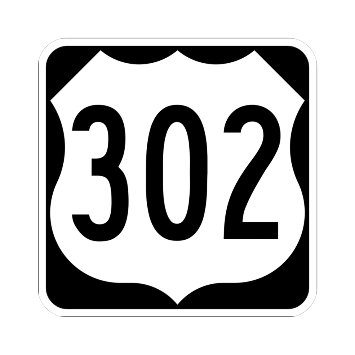 US 302 square (New Hampshire) (Road Sign) STICKER Vinyl Kiss-Cut Decal