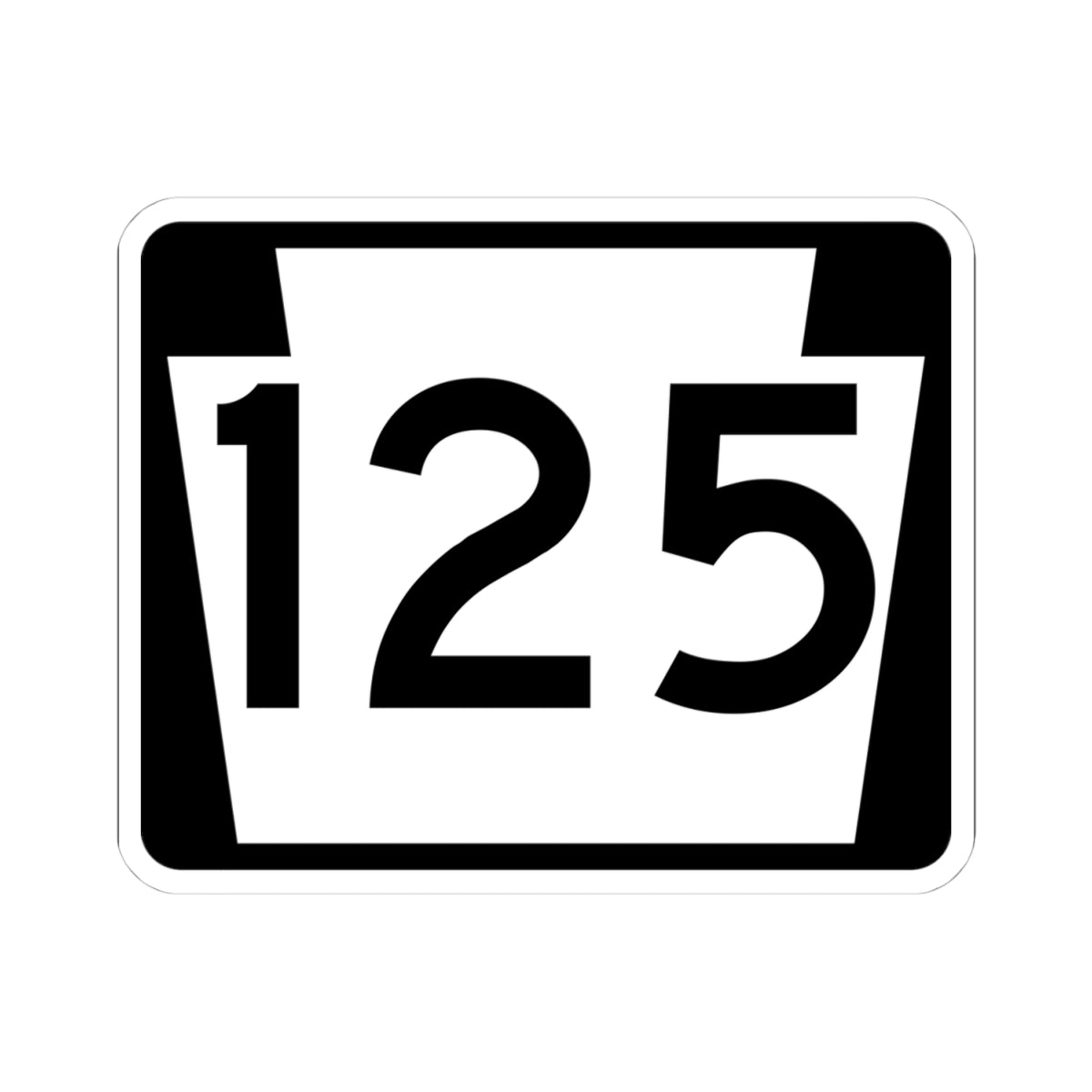 PA-125 (Pennsylvania) (Road Sign) STICKER Vinyl Kiss-Cut Decal