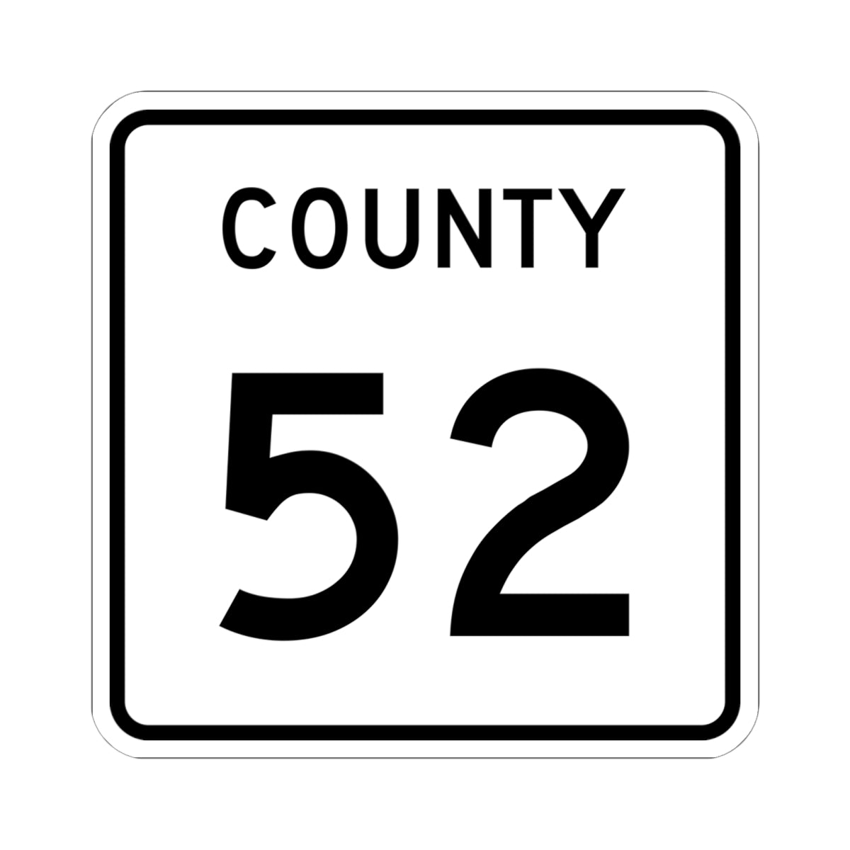 County 52 square (Minnesota) (Road Sign) STICKER Vinyl Kiss-Cut Decal