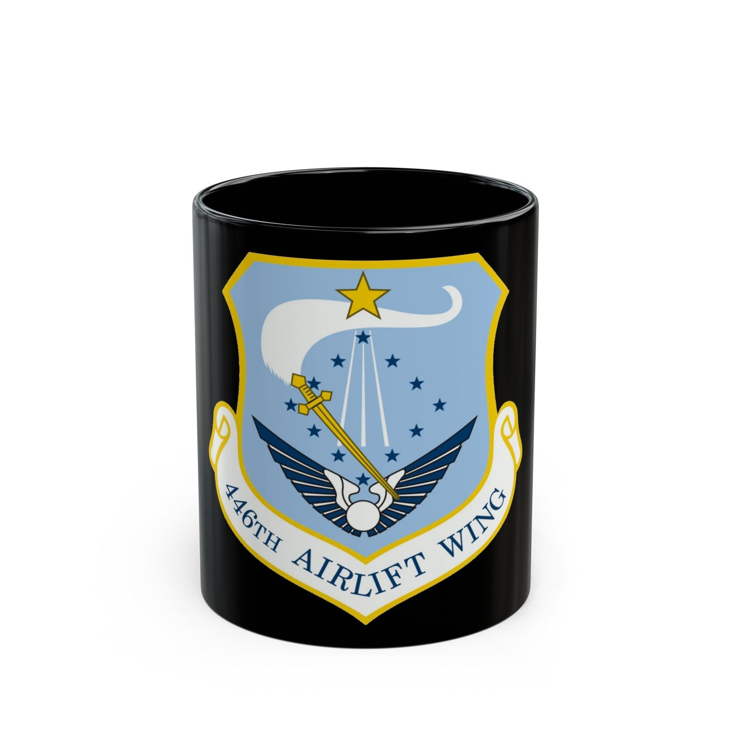 446th Airlift Wing (U.S. Air Force) Black Coffee Mug-11oz-The Sticker Space