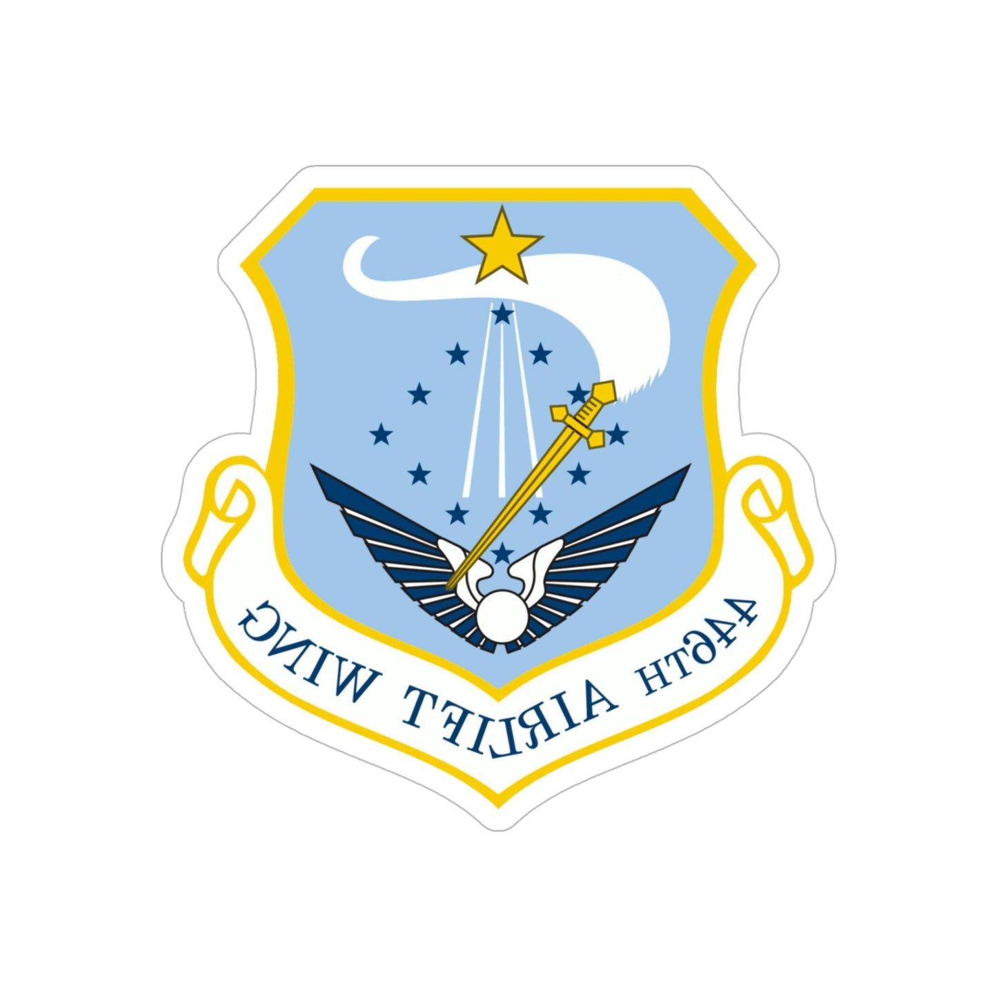 446th Airlift Wing (U.S. Air Force) REVERSE PRINT Transparent STICKER-5" × 5"-The Sticker Space