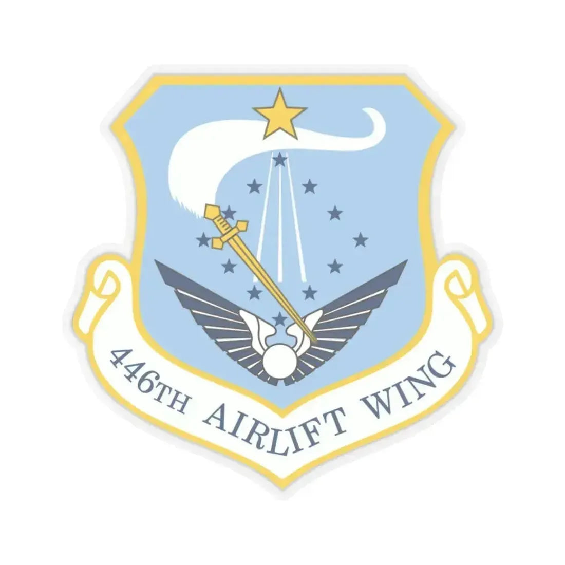 446th Airlift Wing (U.S. Air Force) STICKER Vinyl Kiss-Cut Decal 4 Inch Transparent - The Sticker Space