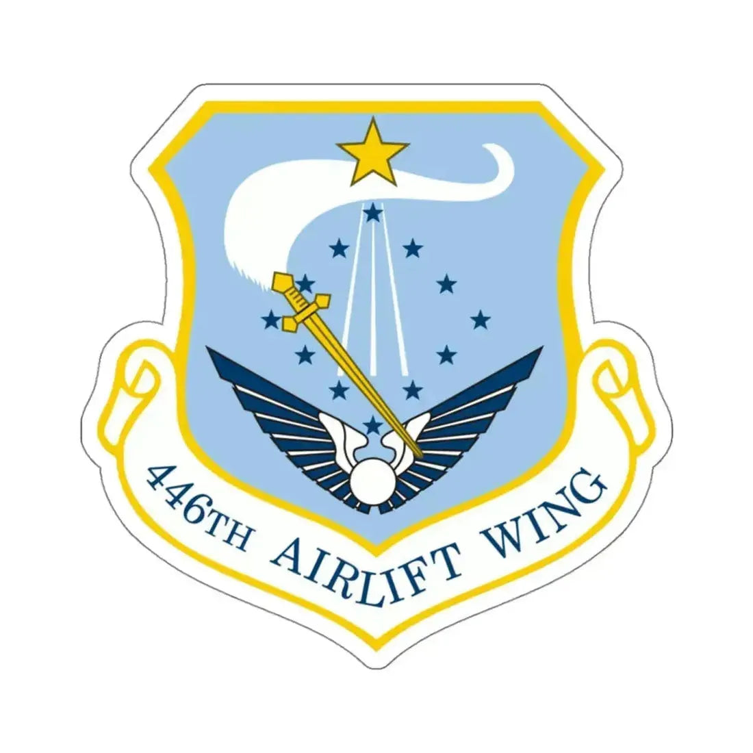446th Airlift Wing (U.S. Air Force) STICKER Vinyl Kiss-Cut Decal 4 Inch White - The Sticker Space