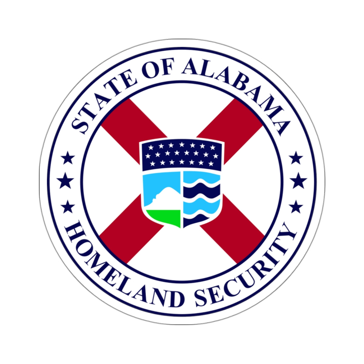 Seal of the Alabama Department of Homeland Security - STICKER Vinyl Kiss-Cut Decal